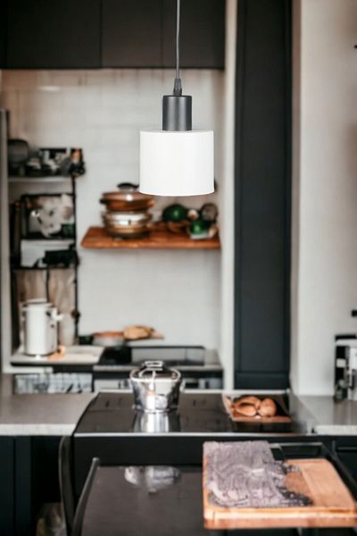 Fer Avize Mısra Modern Design Metal Headboard White Color Pendant Lamp Cafe - Kitchen Single Chandelier