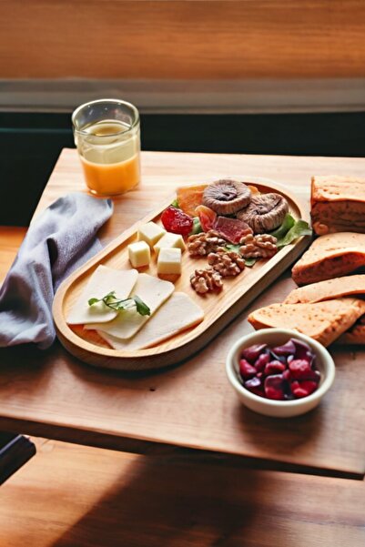 Akkoyunlu home Ahşap Kahvaltı Tabağı,Meyve Tabağı,Çerezlik,Yağdanlık Altı,Sunumluk (çamağacı ahşabı)