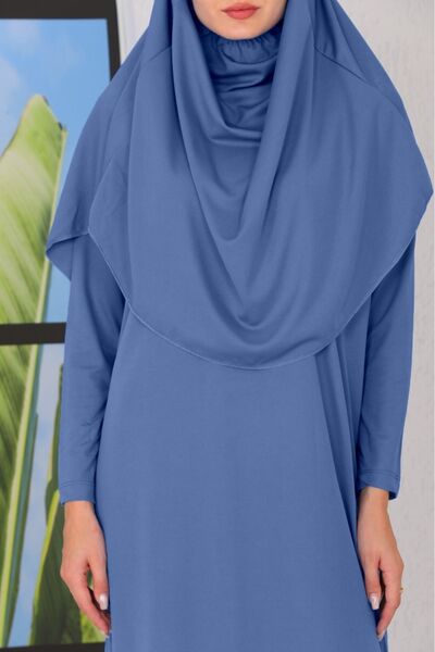 miss ledonna Indigo Blue Ολόσωμο φόρεμα προσευχής που φοριέται εύκολα