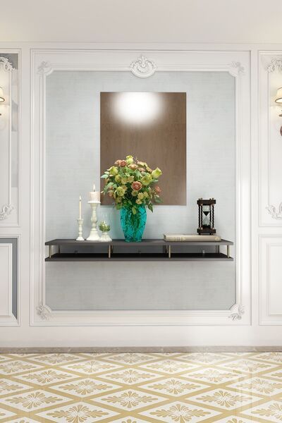 Givayo Mobilya Kane Dresuar Antrasit Altın Demir