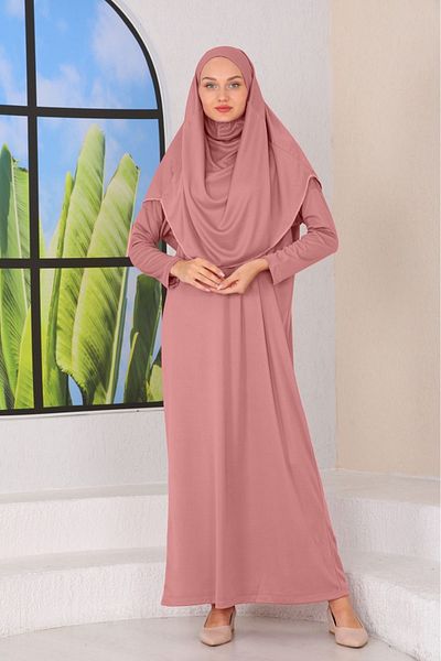 miss ledonna Dusty Rose One Piece Εύκολο στη χρήση Φόρεμα προσευχής