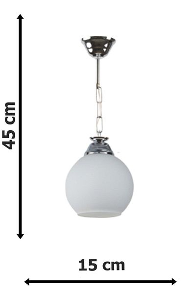 Fer Avize Clover Modern White Glass Single Chandelier