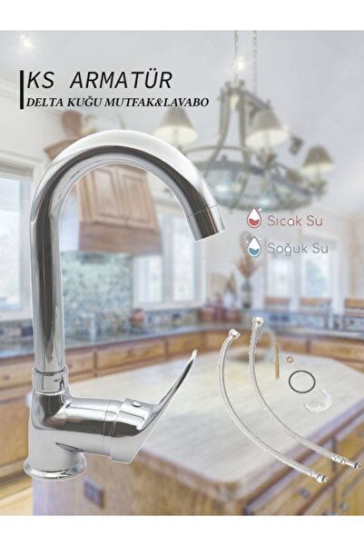 Mutfak Lavabo Delta Kuğ Bataryası Kısa Boru