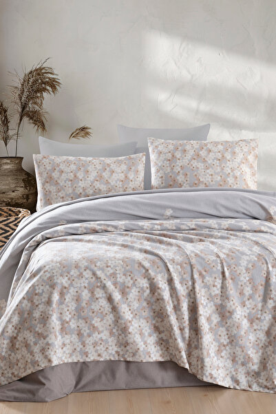 Enlora Home Pike Seti Baskılı Çift Kişilik Piti Yaprak Rose