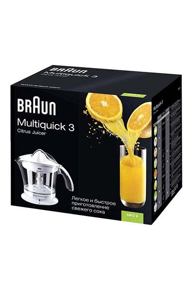 Braun Citrus juicer, 20W motor, 1L Container, 2 way rotation, auto start-stop, lid - MPZ 9