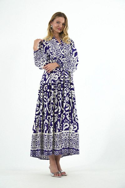 ABBRA Sommerkleid für Damen, Modell Katleya, 100 % Baumwolle