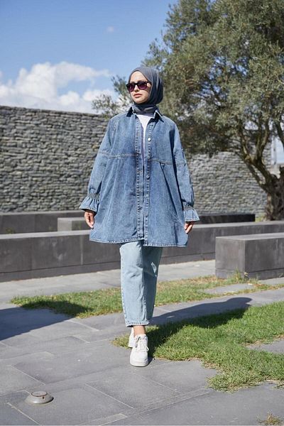ENZİM JEANS Jachetă de blugi oversize pentru femei
