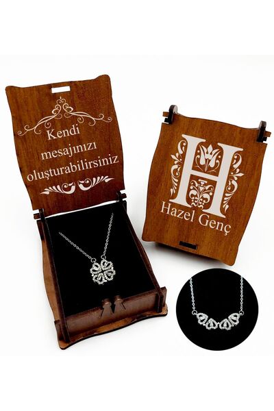 Hazellica Sevgililer Günü Kişiye Özel Kutusunda Gümüş Renkli Mıknatıslı 4 Yap...