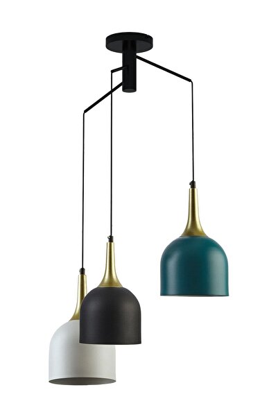 Fer Avize Reina Siyah Renk Gövde Otantik Kasa Mix Metal Sarkıt Cafe - Mutfak ...