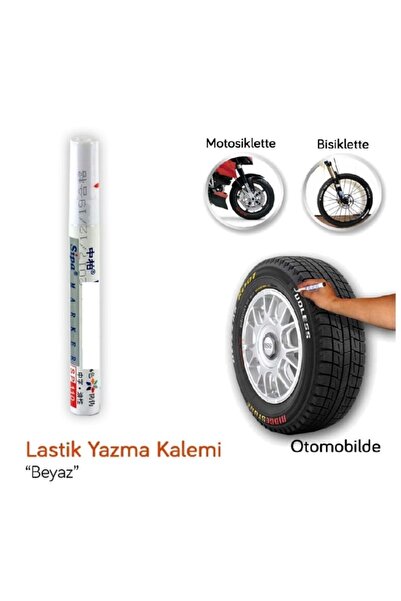 Araç Lastik Yazma Kalem Oto Lastik Boyama Kalemi Beyaz Renk Kalem