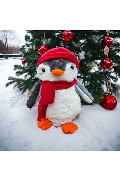 Mellito Toyzz 40 Cm Plush Pingu Penguin Red Hat Plush Toy Sleeping Companion