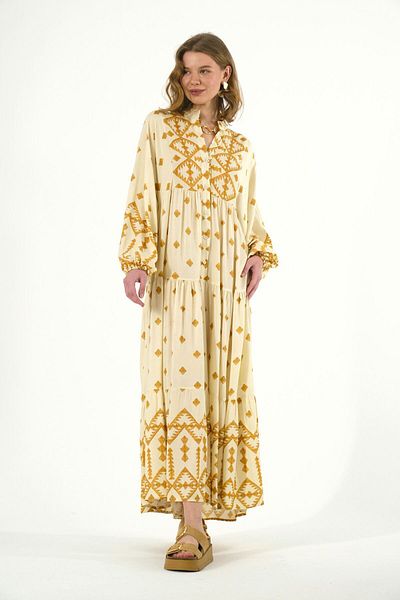 ABBRA Women's Katleya Model 100% Viscose 100% Viscose Summer Dress