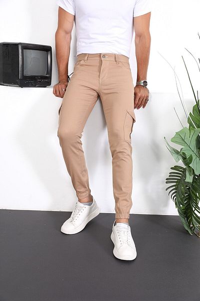 ENZİM JEANS Men's Slim Fit Elasticated Cargo Pants