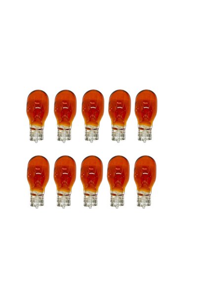ZEMBİL 10 Adet 12v T15 Wy16w Dipsiz Standart Ampul Turuncu