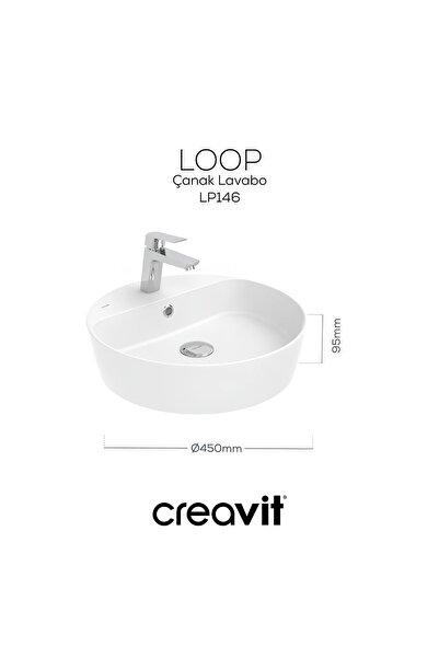Creavit Loop 45cm Masaüstü Delikli Lavabo Lp146