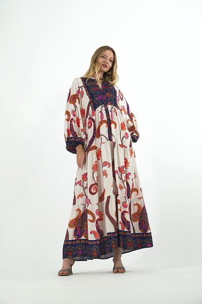 ABBRA Women's Katleya Model 100% Viscose Summer Dress