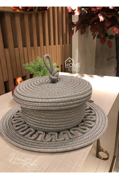 HomeTurko 1 قطعة طبق، 1 قطعة مجموعة سلة خبز، طبق جوت، مفرش طاولة، طبق كوستر، سلة خبز