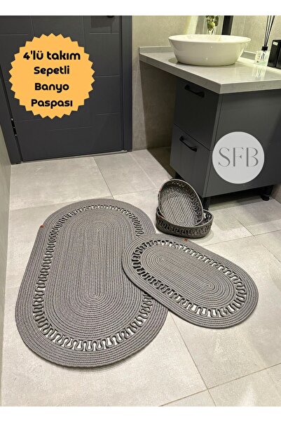 HomeTurko Набір з 4-х джутових килимків для ванної кімнати, набір килимків, що можна прати, сувенірні предмети для дому, килимки для весільного приданого