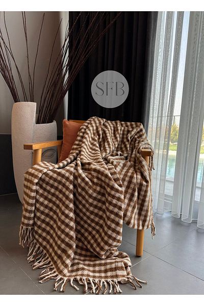 HomeTurko Bohemian Style Blanket 150x210cm, Large size blanket, Modern Blanket, Vintage Blanket, Fringed