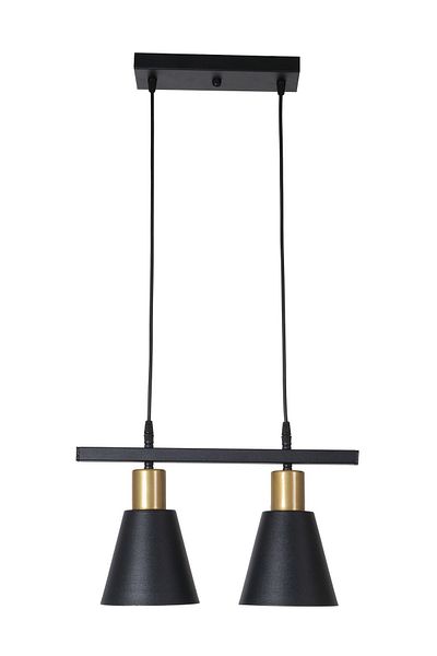 Fer Avize Trend Modern Design Metal Cafe - Kitchen - Living Room - Hall Black Color 2-Piece Chandelier