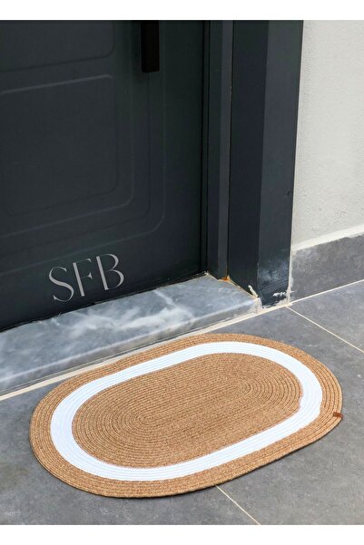 HomeTurko Jute Door Mat, Bohemian Style Mat, Washable, Door Front Mat, Modern Mat, Double Sided