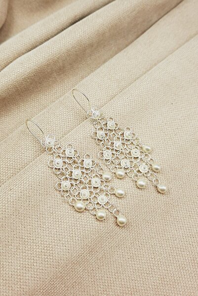 Oruçoğlu Gümüşçülük 925 Ayar Gümüş Mardin Midyat Yöresel Telkari El Işçiliği Kişniş Model Kadın Küpe