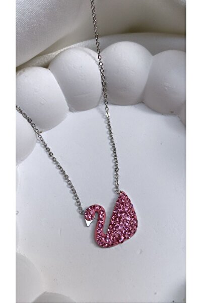 Accessories البجعة الصلب قلادة اللون الوردي