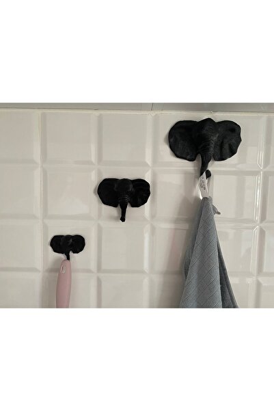 KSTECH 3 Boy Fil Modeli Duvar Dekor Askı Çanta Anahtar Eşya Askılık Modern Du...