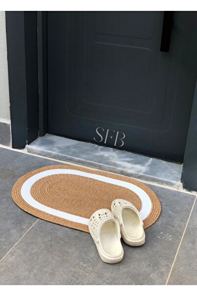 HomeTurko Jute Door Mat, Bohemian Style Mat, Washable, Door Front Mat, Modern Mat, Double Sided