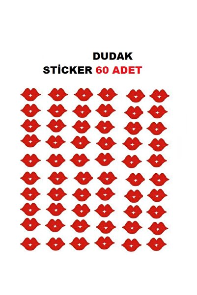 EYBA STİCKER Kırmızı Dudak Öpücük Sticker Man Ve Women Sıtıcker Kadın Erkek -...