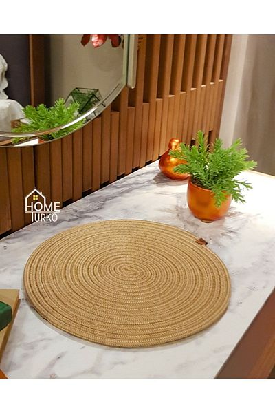 HomeTurko Αμερικάνικη πλάκα σέρβις με μοτίβο από φυσική γιούτα 33x33
