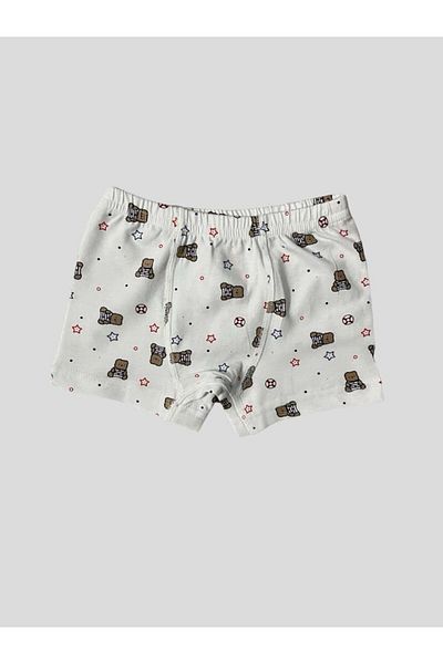 elmas kids Boy's Cotton White Teddy Bear Patterned 2-Piece Boxers