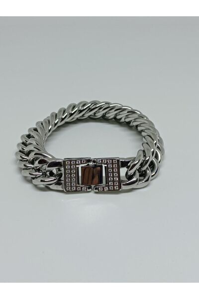 mama india alaçatı 1.Class Quality 316L Surgical Steel Men's Bracelet, Zircon...