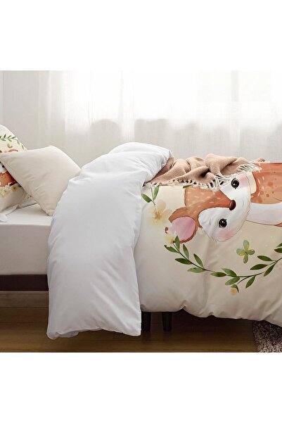 Else Dekor Floral Gazelle Animal Patterned Single Children's Duvet Cover Set Without Sheets