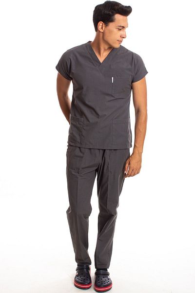 Simirna Üniforma Surgical Doctor Nurse Scrubs Smoked Jersey Set