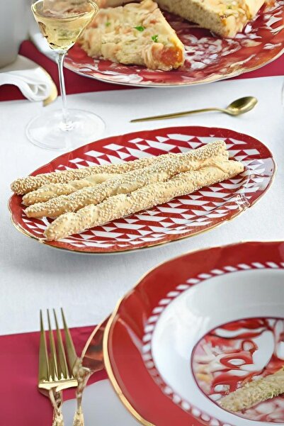 Baci Milano Le Rouge Oval Porselen Tabak 27 cm
