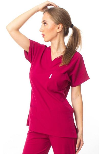 Simirna Üniforma Țesătură Lycra Premium - Chirurgical Doctor Nurse Scrubs Cherry Rotten Jersey - Single Top
