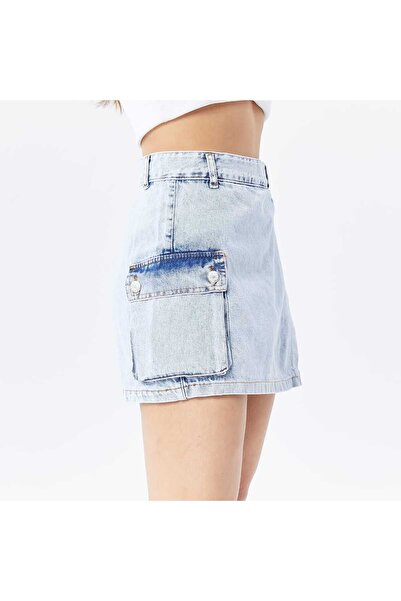 Vovikon Ice Blue Grinding KN Γυναικεία τζιν Cargo Pocket τζιν σορτς