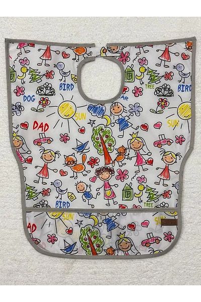 Aşkın Parti Evi 1-3 Years, Liquid Proof, Velcro, Pocket, Machine Washable, Baby/Child Baby Bib