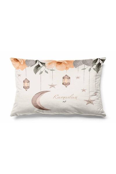 Pilloveland Floral Patterned Rectangular Ramadan Throw Pillow Coveraramazztan