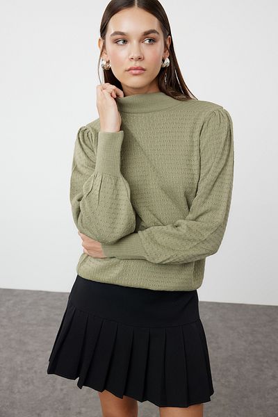 Trendyol Collection Pulover din tricot cu guler ridicat mentă TWOAW21KZ0817