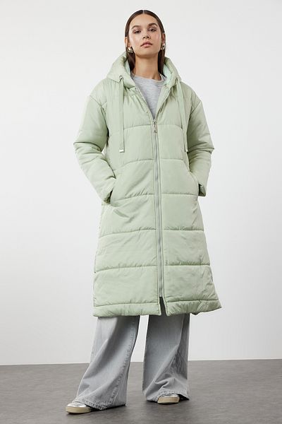 Trendyol Collection Palton gonflabil hidrofug cu glugă mentă TWOAW24MO00136