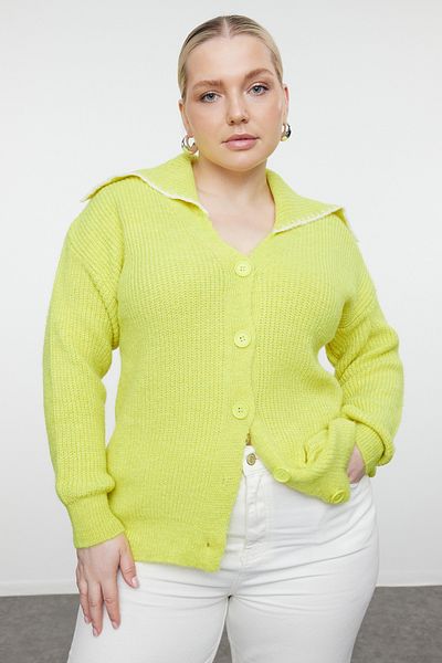 Green Women Plus Size Cardigans Styles Prices Trendyol
