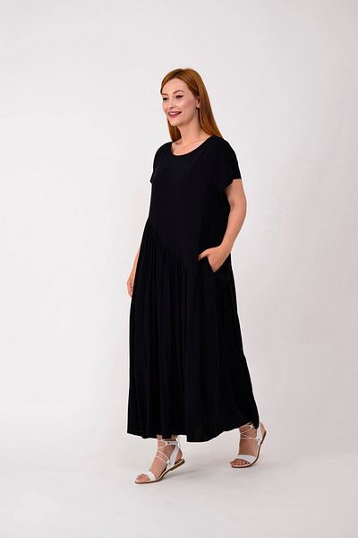 Park Moda An5021 Ασύμμετρο κοντομάνικο φόρεμα