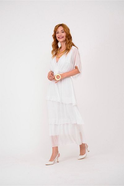 Park Moda 6102 Μεταξωτό φόρεμα Spello Waist Tie