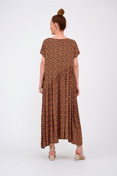 Park Moda An5021 Rochie asimetrică cu mânecă scurtă cu model crocant
