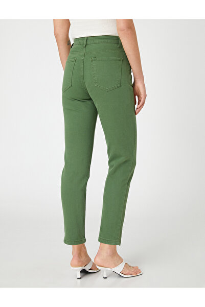 Koton Yüksek Bel Kot Pantolon Hafif Dar Paça