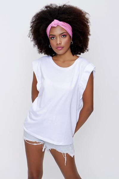 TENA Women's White Double Sleeve Crew Neck Basic T-Shirt