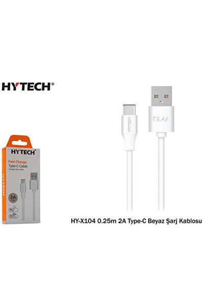 Hytech Hy-x104 0.25m 2a Type-c Beyaz Şarj Kablosu