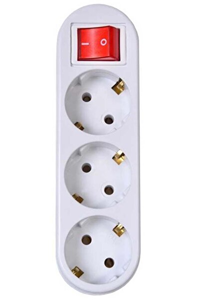 Fetih 106-03y  3Lü Fiş  Priz Anahtarlı Golyat